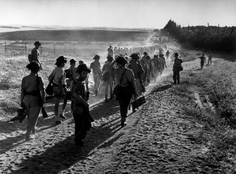 Haganah Marching to Front Line