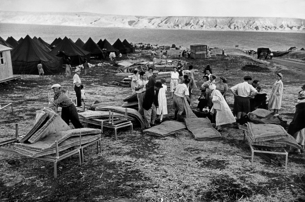 Immigrants with Bedstead and Mattress